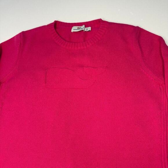 Vineyard Vines Pink Crewneck Sweater with Whale Motif - Picture 2 of 7